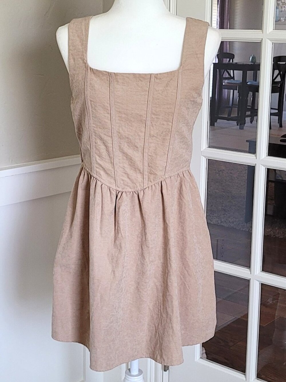Corset Style Suede Look Mini Dress
